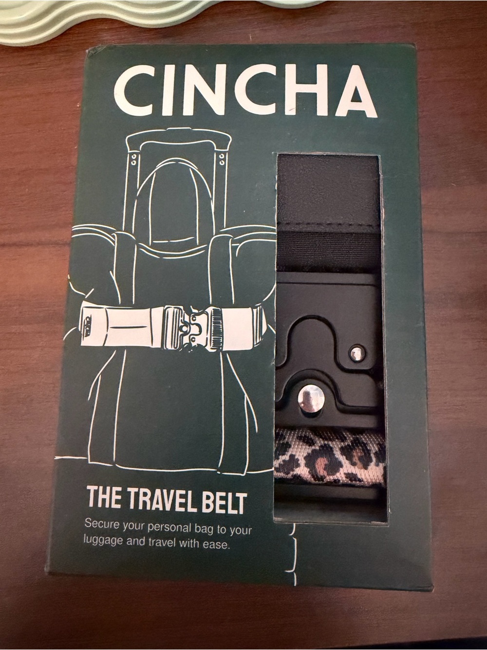 Cinch Travel Belt in Black with Leopard Accent